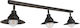Ceiling Mount Light 80cm Black with Socket E27