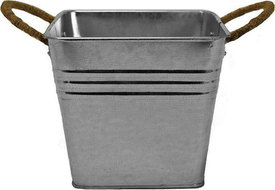 Atmosphera Decorative Bucket Garden Metal with Rope 16x16x14cm 00.05.5988