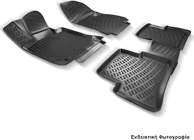 Rizline Set of Front and Rear Mats Tray Type 4pcs from Rubber for Volkswagen Tiguan 2007-2014 Black