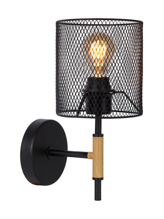 Lucide Lightning Baskett Vintage Lamp Wall with Socket E27 Black