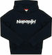 Napapijri Kids Fleece Sweatshirt with Hood Navy Blue Baloy