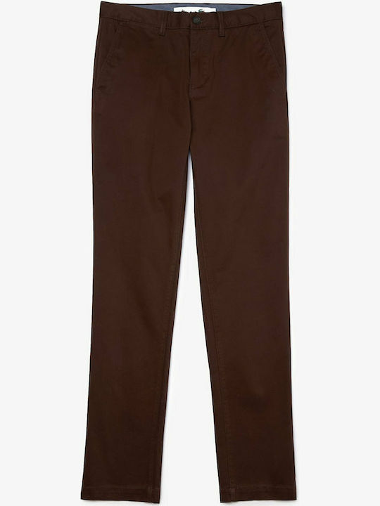 Lacoste Παντελόνι Chino σε Slim Εφαρμογή Καφέ