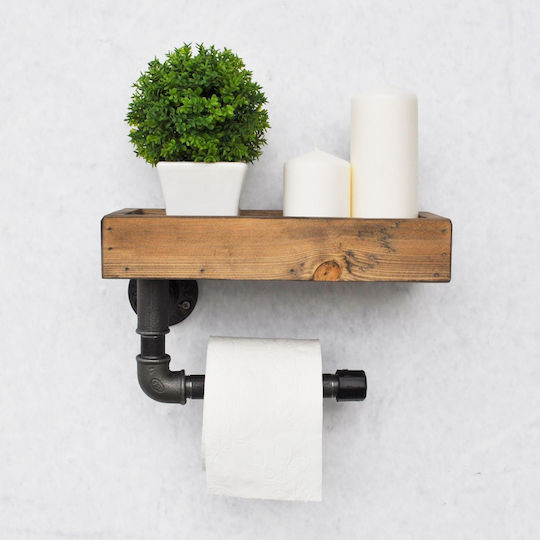 HomeMarkt Wall Mounted Brown Paper Holder