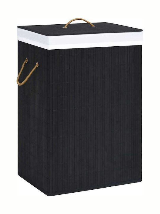 vidaXL Wäschekorb aus Bamboo Faltbar mit Deckel 40x30x60cm Schwarz