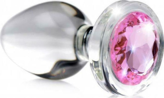 Booty Sparks Booty Sparks Pink Gem Glass Anal Plug With Gem Anale Plugs Elektrische Gitarren Klein Silber