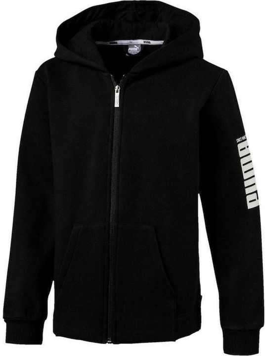 Puma Athletic Kids Cardigan Sweatshirts Hooded Black