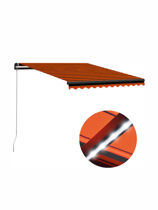 vidaXL Тента Тераса С LED Оранжево / кафяво 3.5x2.5м