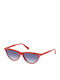 Web Women's Sunglasses with Red Plastic Frame and Blue Gradient Lens WE0264 66W