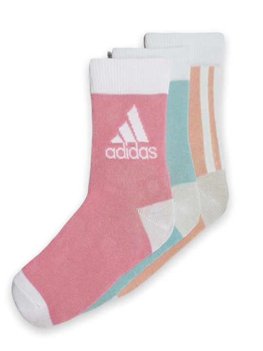 Adidas Αθλητικές Παιδικές Κάλτσες Μακριές για Κορίτσι Πορτοκαλί 3 Ζευγάρια
