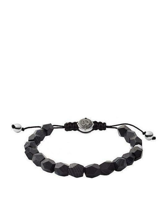 Diesel Damen Armband Makramee aus Kabel mit Perlen