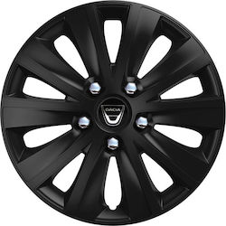 Versaco Car Hubcap Set Rapide Nc with Dacia Emblem 15" 4pcs Black