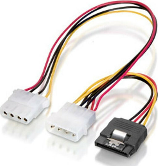 Equip 4-Pin Molex - 15-Pin Sata Cable 0.3m Πολύχρωμο 112052