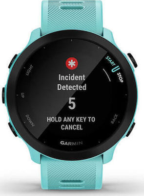 Garmin Forerunner 55 42mm Αδιάβροχο Smartwatch με Παλμογράφο (Aqua)