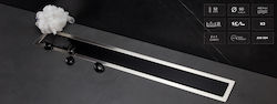 Karag Confluo 300 Line 30 cm Black Glass Stainless Steel Channel Floor Black 13100001Glass