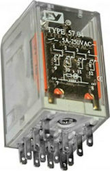 Adeleq Industrielles Relais Relais 6V mit LED & Testknopf 8 Pins 2 Kontakte 6V 11-30618