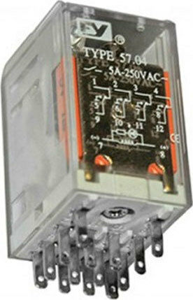 Adeleq Βιομηχανικό Ρελέ Λυχνίας 6V με LED & Test Μπουτόν 8 Πόδια 2 Επαφές 6V 11-30618