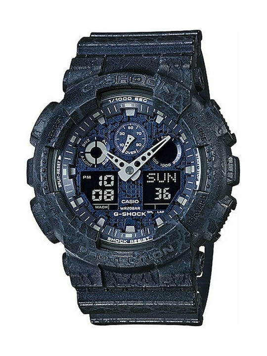 Casio G-Shock Analogic/Digital Ceas Cronograf Baterie cu Negru Brățară din cauciuc