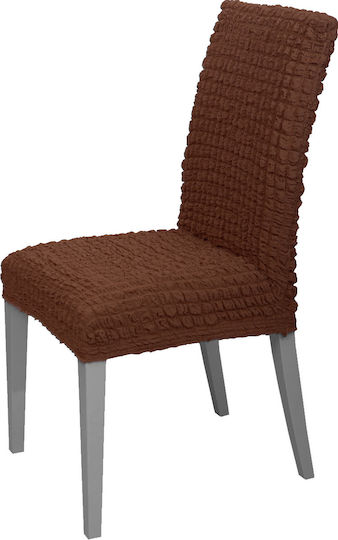 Ohne Βολάν Elastische Abdeckung für Stuhl Brown 1Stück