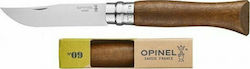 Opinel Νo.9 Inox Pocket Knife Brown with Blade made of Stainless Steel