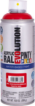 Pinty Plus Spray Paint Evolution Water-Based Acrylic with Shiny Effect Red RAL3020 400ml