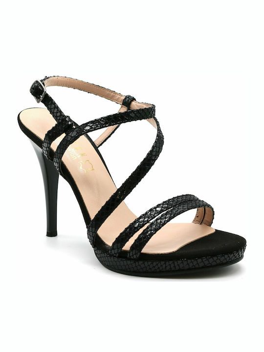 Ellen Stoff Damen Sandalen in Schwarz Farbe