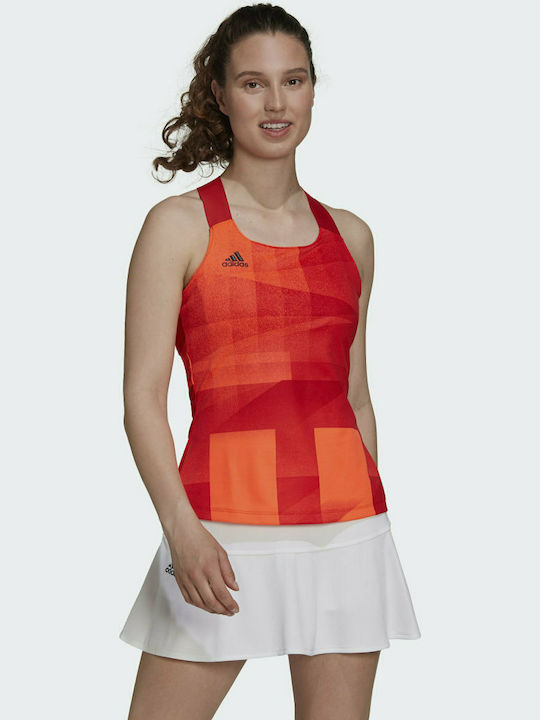 Adidas Damen Sportlich Bluse Ärmellos Rot