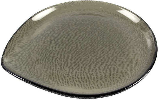 Art et Lumiere Teller Untiefe Oval Glas Grey 28x25cm