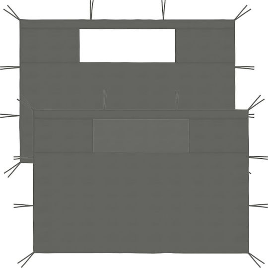 vidaXL Laterale pentru chioșc cu ferestre 2buc antracit Lateral pentru chioșc Gri cu acoperire PVC 2.1x4.5m