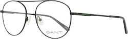 Gant Weiblich Metallisch Brillenrahmen Schwarz GA3172 002