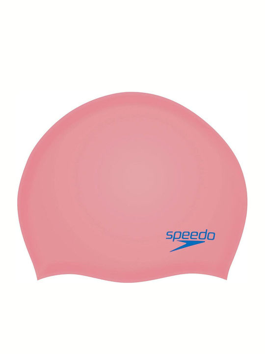 Speedo Plain Moulded Silicone Kids Swimming Cap Orange