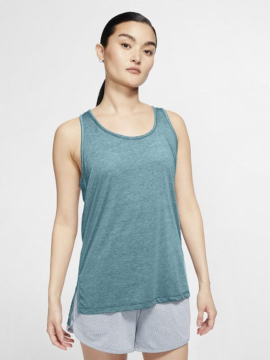 Nike Yoga Layer Women's Athletic Blouse Sleeveless Green