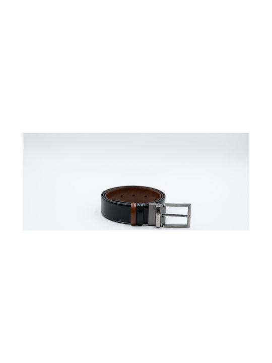 Guy Laroche GL-111 Men's Leather Double Sided Belt Μαύρη / Ταμπά