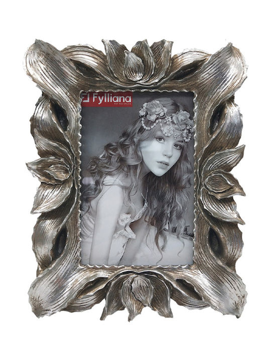 Fylliana Alma Κορνίζα Πολυρητίνης με Ασημί Πλαίσιο Ασημί