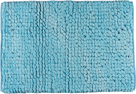 Beauty Home Non-Slip Cotton Bath Mat 3283-Siel Light Blue 60x90cm