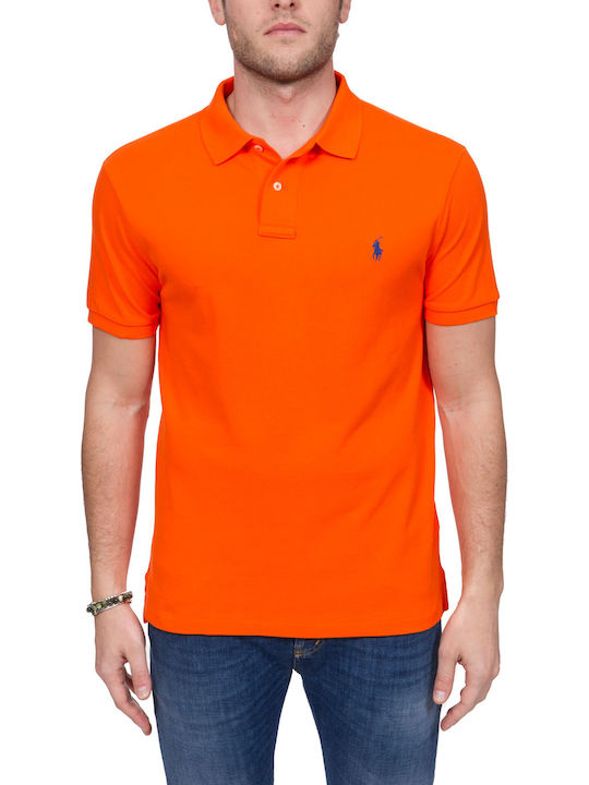 Ralph Lauren Men's Short Sleeve Blouse Polo Orange 710795080025