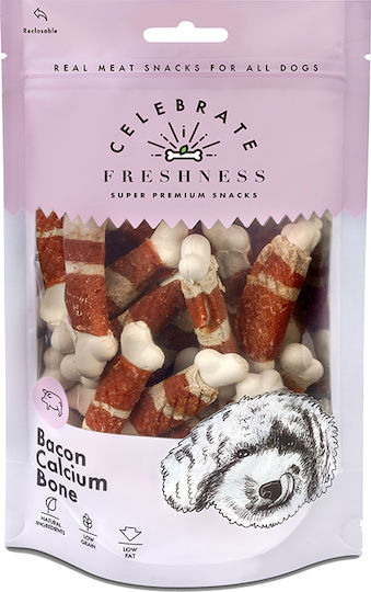 Celebrate Freshness Bacon Calcium Bone Dog Treat Diet with Bacon 100gr 84048