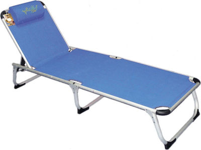 Campus Foldable Aluminum Beach Sunbed Blue with Pillow 194x59x38cm