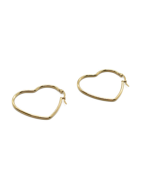 AMORINO HEART-M earrings in steel gold