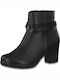 Jana Leather Women's Ankle Boots Black