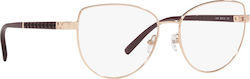Michael Kors Damen Metallischer Schmetterling Brillengestell Gold
