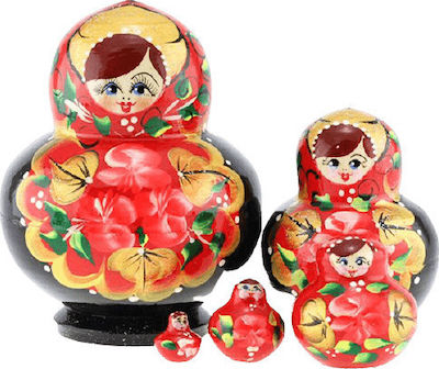 Wooden Bambushka Matrioska 12cm - 5 pieces