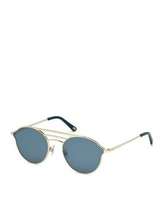 Web Sunglasses with Gold Metal Frame and Blue Lens WE0207 28X
