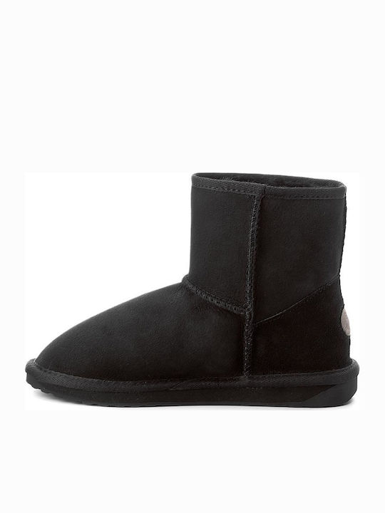 Stinger Suede Γυναικεία Μποτάκια με Γούνα Μαύρα
