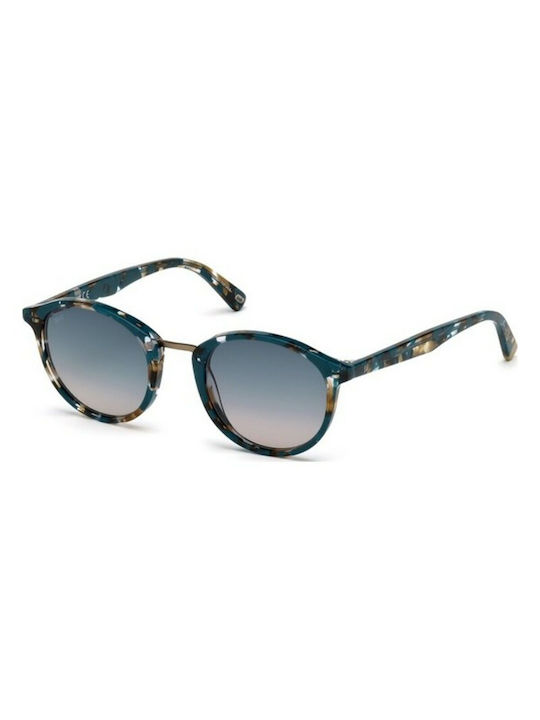 Web Sunglasses with Blue Tartaruga Frame and Blue Lens WE0236 55W