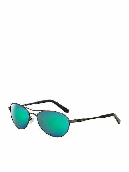 Women's Sunglasses with Metal Frame Gray/Green Mirror