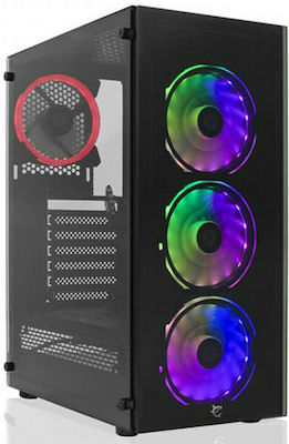 White Shark GCC-2101 Gaming Midi Tower Computer Case with Window Panel and RGB Lighting Black