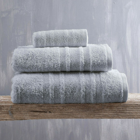 Rythmos Σετ Πετσέτες Μπάνιου 3τμχ Laura 02 Soft Gray 02 Soft Gray Σακούλα Βάρους 500gr/m²
