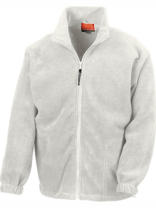 Result Active R036X Men's Long Sleeve Promotional Cardigan White