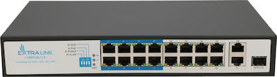 Extralink Virtus V3 Unmanaged L2 PoE Switch με 16 Θύρες Ethernet και 1 SFP Θύρα