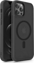 Tech-Protect Magmat Matte Plastic / Silicone Back Cover Black (iPhone 12 / 12 Pro)